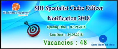 SBI Specialist Cadre Officer Notification 2018