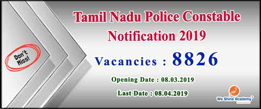 Tnusrb Police Constable Recruitment Notification 2019 Tn